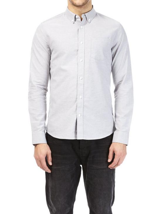 Burton Long Sleeve Grey Oxford Shirt 1