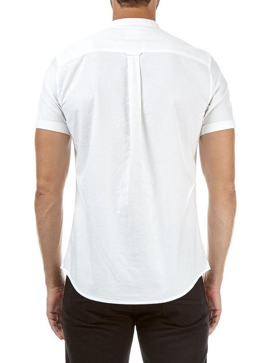 Burton White Grandad Collar Oxford Shirt 3