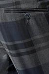 Burton Tapered Navy Tartan Check Trousers thumbnail 4