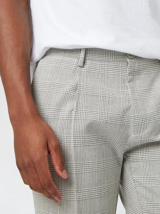 Burton Skinny POW Check Pleated Trousers 3