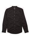 Burton Black Long Sleeve Grandad Collar Oxford Shirt thumbnail 2
