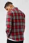 Burton Navy and Red Relaxed Fit Check Overshirt thumbnail 4