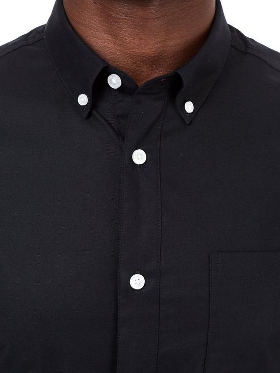 Burton Black Muscle Fit Short Sleeve Oxford Shirt 3