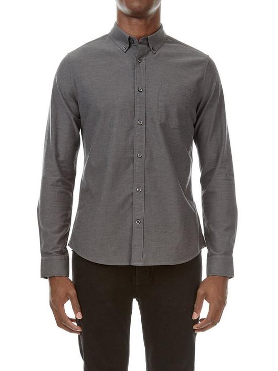 Burton Charcoal Long Sleeve Oxford Shirt 1