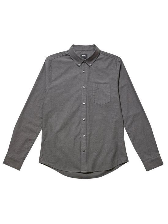 Burton Charcoal Long Sleeve Oxford Shirt 2