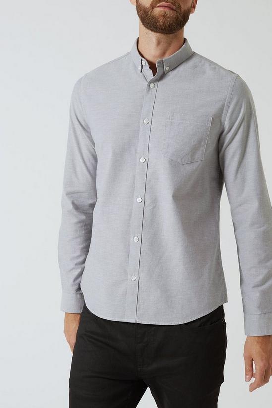 Burton Grey Mist Long Sleeve Oxford Shirt 1