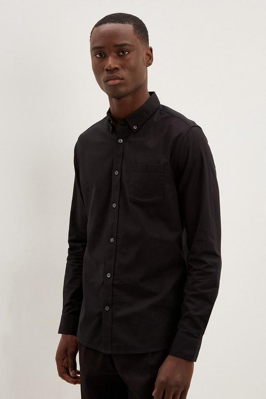Burton Black Long Sleeve Oxford Shirt 1