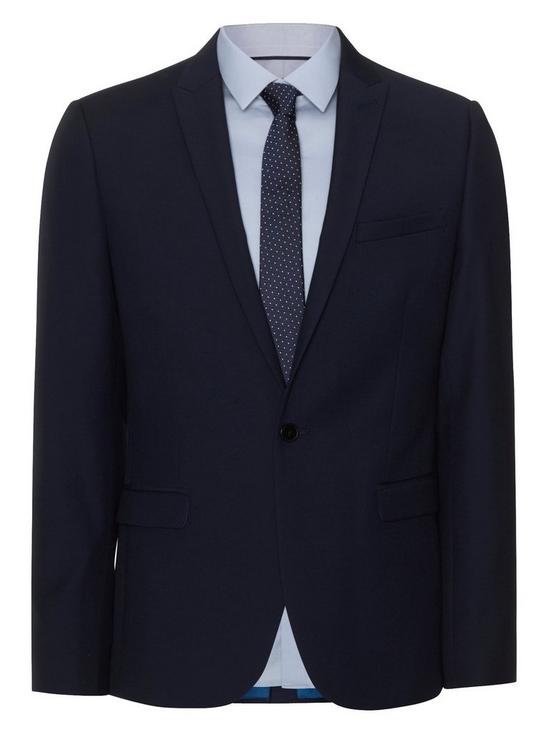 Burton Navy Essential Skinny Fit Suit Jacket 1