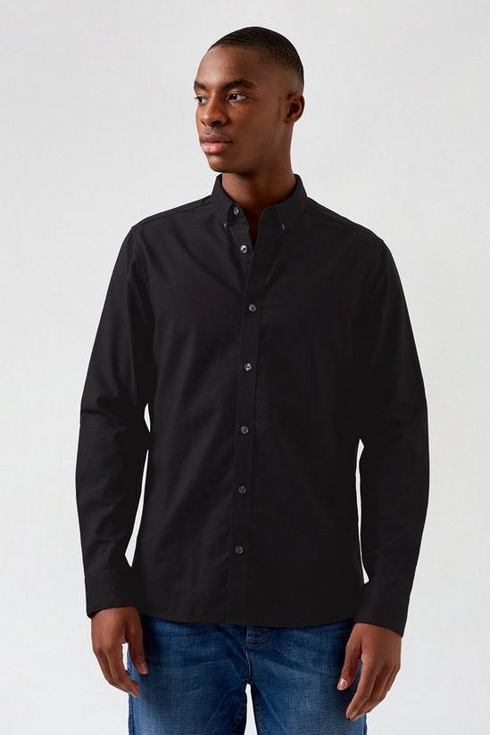 Burton Black Oxford Shirt with Cotton 1