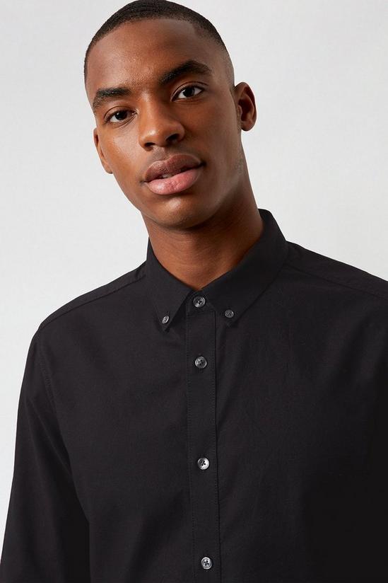 Burton Black Oxford Shirt with Cotton 3