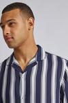 Burton Navy Stripe Viscose Shirt thumbnail 4