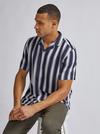 Burton Navy Stripe Viscose Shirt thumbnail 5