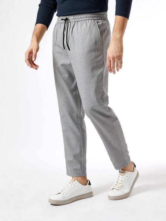 Burton Grey Tapered Fit Check Joggers 1