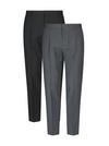 Burton 2 Pack Black and Mid Grey Slim Fit Trousers thumbnail 2
