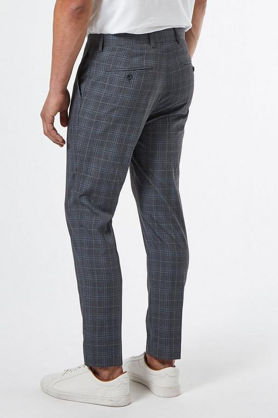 Burton Skinny Grey And Blue Check Trousers 2