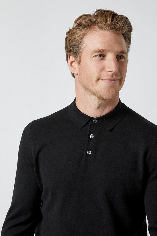 Burton Black Twist Knitted Polo Shirt 4