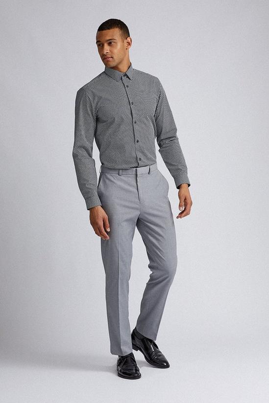 Burton Light Grey Tailored Fit Stretch Trousers 2