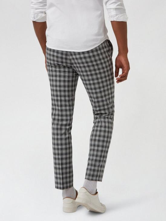 Burton Skinny Grey Check Cropped Trousers 2