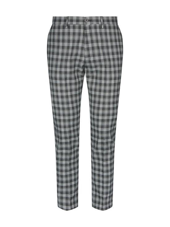 Burton Skinny Grey Check Cropped Trousers 4