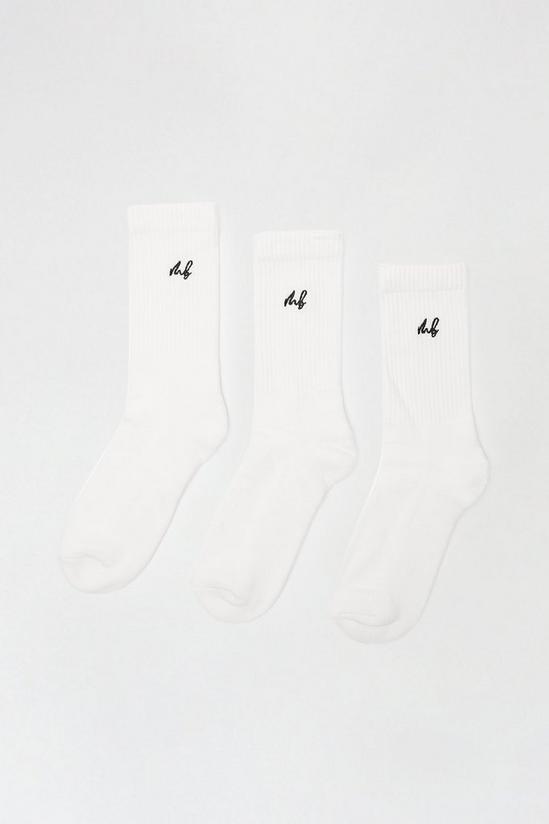 Burton 3 Pack White Crew Socks 1