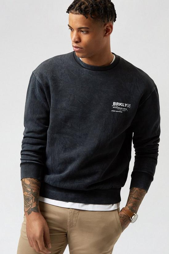 Burton Washed Charcoal Brooklyn Sweatshirt 1