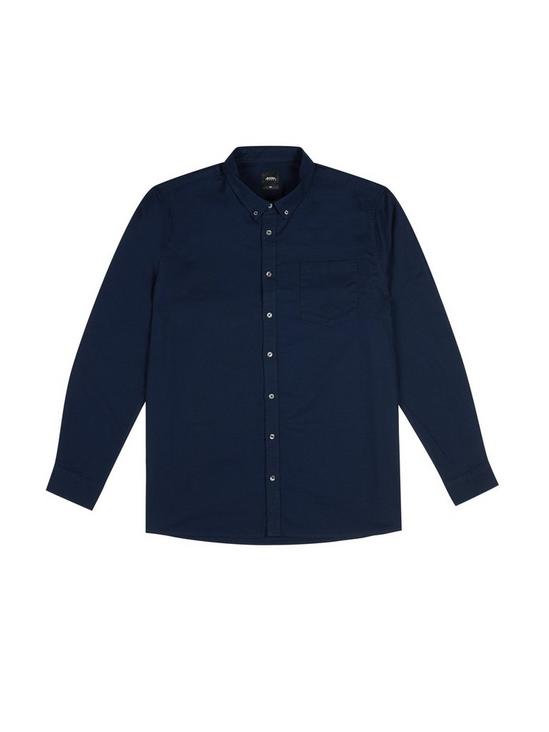 Burton Plus and Tall Navy Long Sleeve Oxford Shirt 4