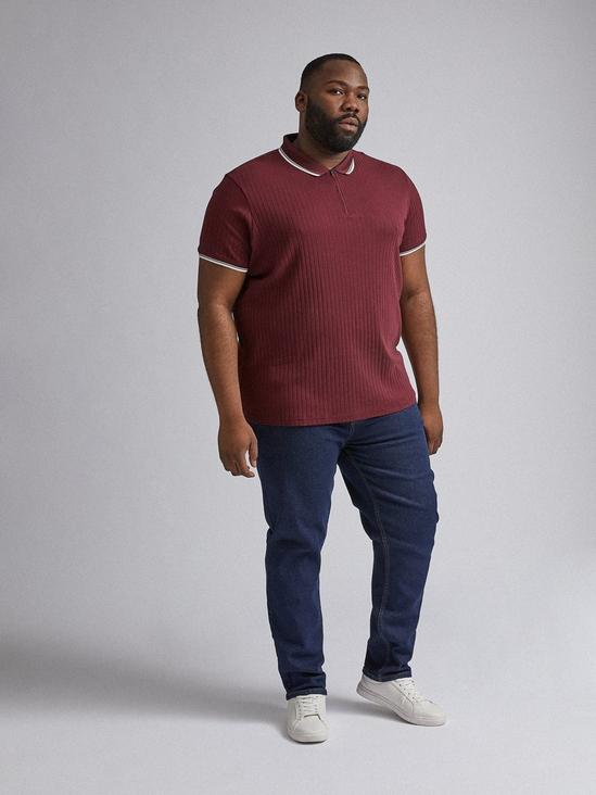 Burton Plus and Tall Burgundy Ribbed Tipped Polo 1