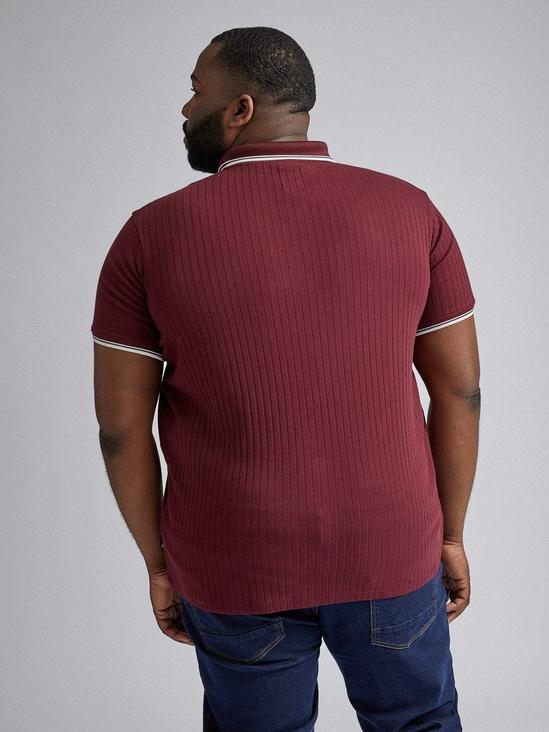 Burton Plus and Tall Burgundy Ribbed Tipped Polo 2