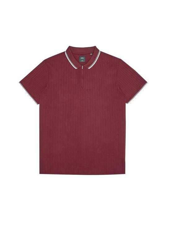 Burton Plus and Tall Burgundy Ribbed Tipped Polo 4