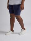 Burton Plus and Tall Belted Navy Geo Shorts thumbnail 1