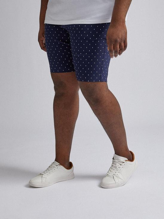 Burton Plus and Tall Belted Navy Geo Shorts 1