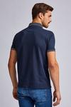 Burton Navy Jacquard Collar Polo Shirt thumbnail 3
