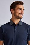 Burton Navy Jacquard Collar Polo Shirt thumbnail 4