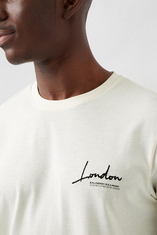 Burton Ecru London Embroidered T-Shirt 3