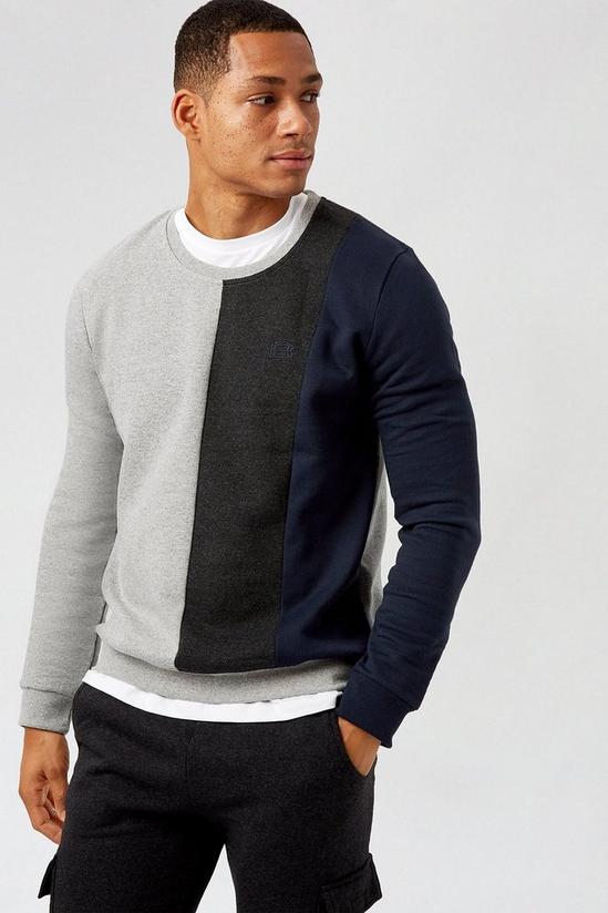 Burton Grey Marl Cut and Sew Sweatshirt 1