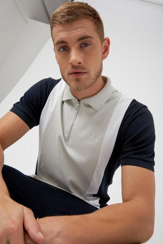Burton MB Collection Navy and Grey Cut and Sew Polo 1