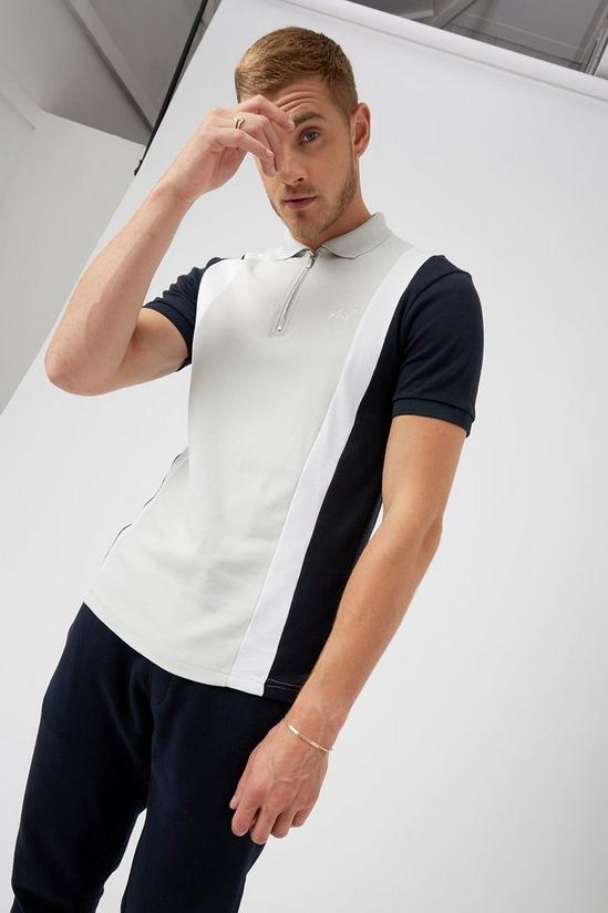 Burton MB Collection Navy and Grey Cut and Sew Polo 4