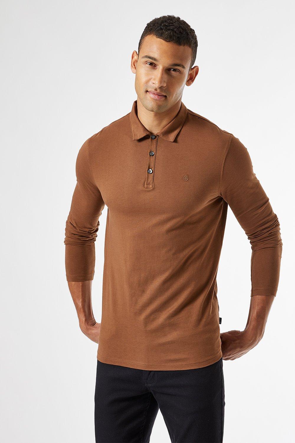 Polos Tan Long Sleeved Polo Shirt Burton