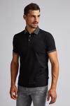 Burton Black Jacquard Collar Polo Shirt thumbnail 2