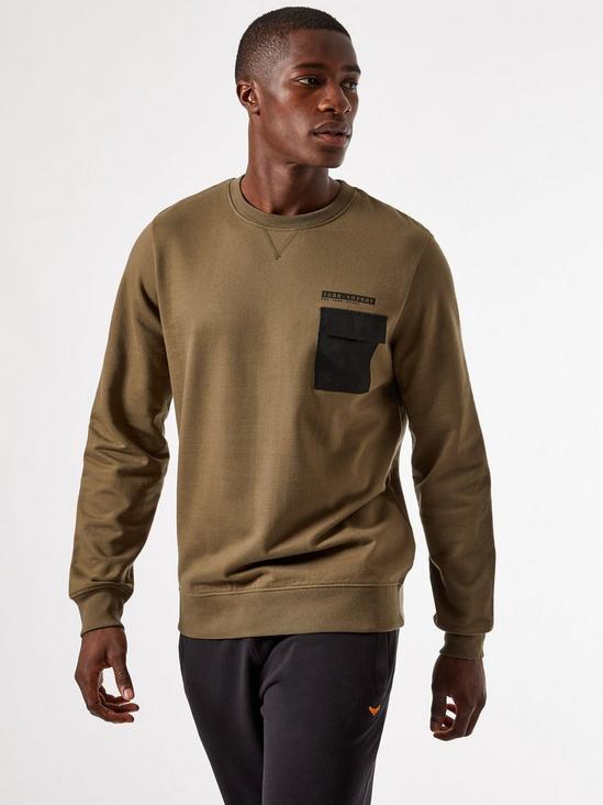 Burton Khaki Fleece Utility Sweatshirt 1
