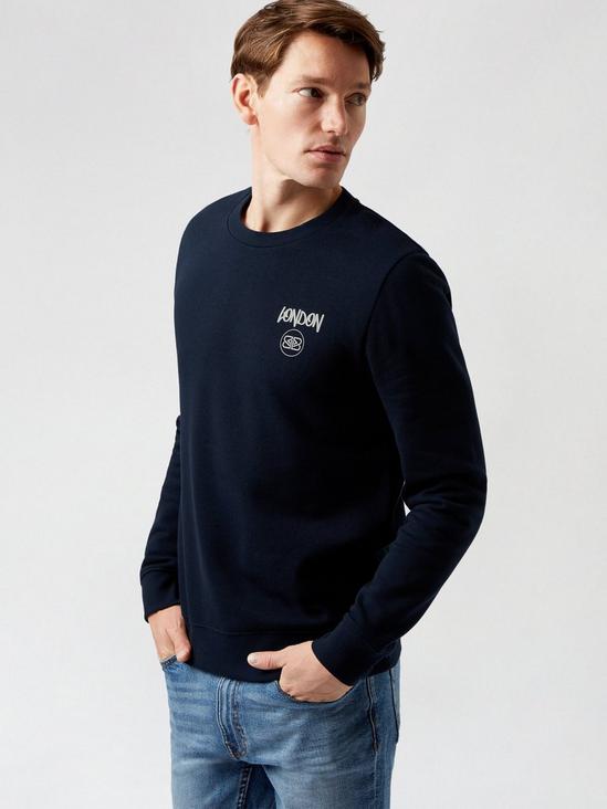 Burton Navy London Graphic Sweatshirt 1