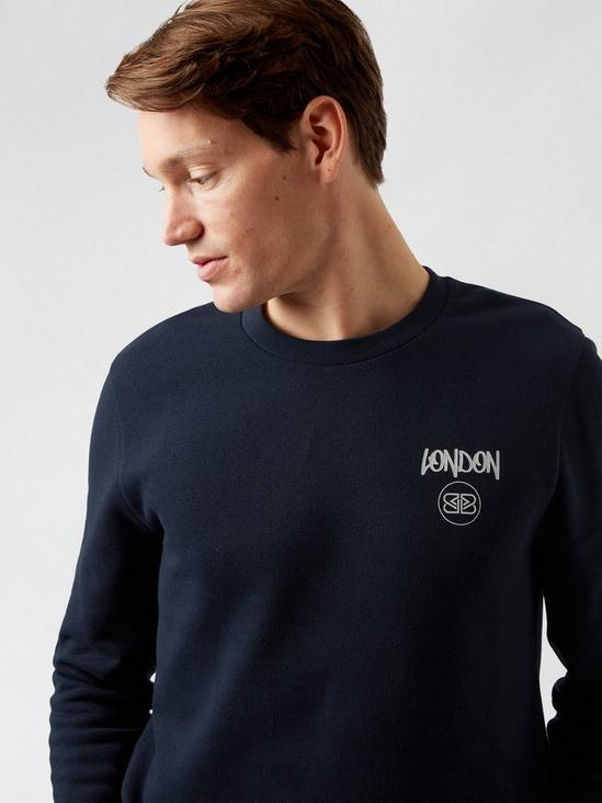 Burton Navy London Graphic Sweatshirt 3