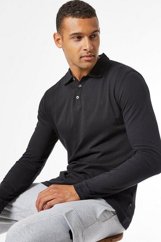 Burton Black Long Sleeved Polo Shirt 3