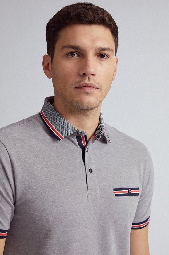 Burton Grey Two Tone Polo Shirt With Neon Tipping 4