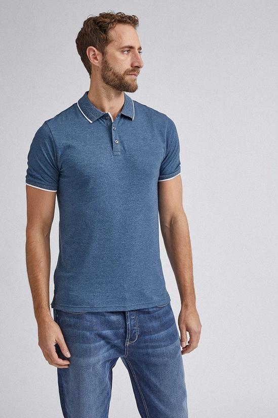 Burton Denim Blue Marl Tip Polo Shirt 1