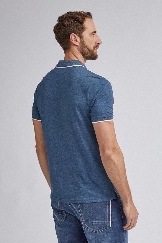 Burton Denim Blue Marl Tip Polo Shirt 3