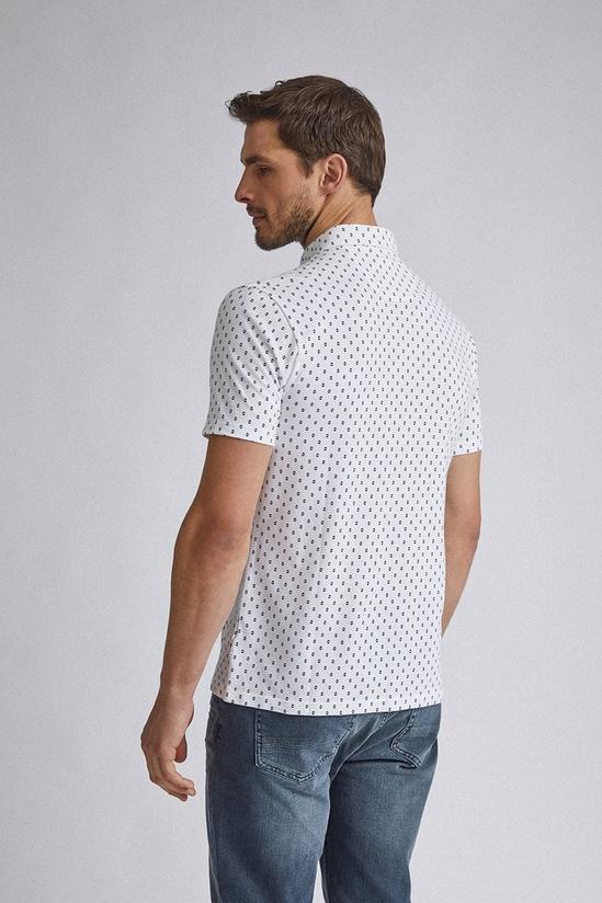 Burton White and Navy Geometric Print Pique Shirt 3