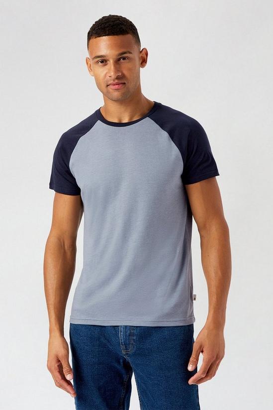 Burton Blue and Navy Raglan T Shirt 1