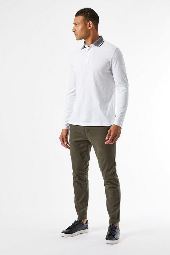 Burton White Jacquard Collar Polo Shirt 2