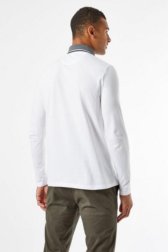 Burton White Jacquard Collar Polo Shirt 4